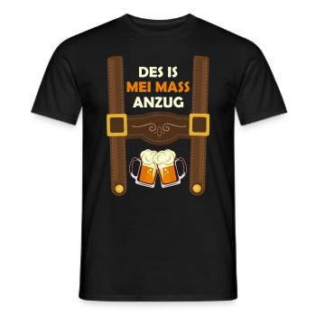 Des is mei Mass Suit Beer Drinker Beer Saying - Men's T-Shirt - black - Front - AI Model Male 178 light (178cm)