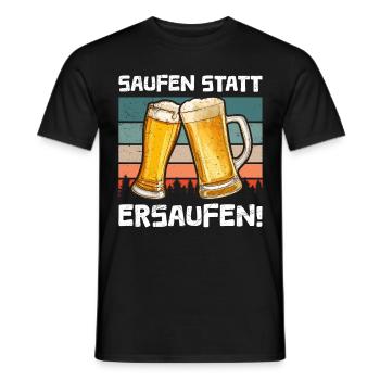 Boire de la bière au lieu de la noyer - T-shirt homme - noir - Devant - AI Model Male 178 light (178cm)