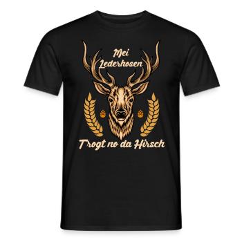 Munich folk festival MEI LEDERHOSEN WEARS NO DA - Men's T-Shirt - black - Front - AI Model Male 178 light (178cm)
