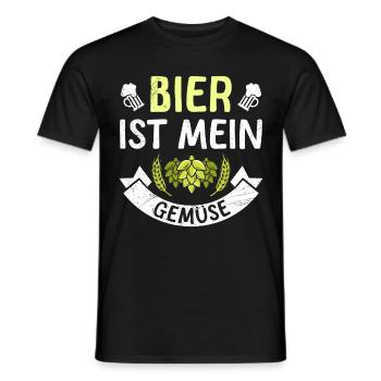 Beer Is My Vegetable Funny Beer Saying - Men's T-Shirt - black - Front - AI Model Male 178 light (178cm)