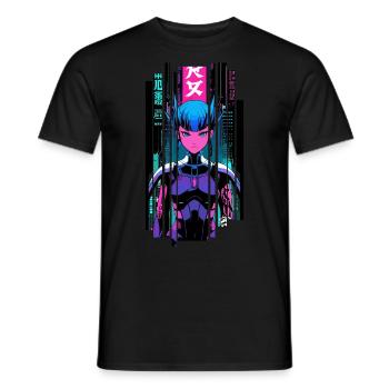 Woman géométrique ninja cyborg symbole - T-shirt homme - noir - Devant - AI Model Male 178 light (178cm)