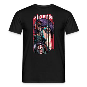 Mann Ninja Geometrische Kanji - Männer T-Shirt - Schwarz - Vorne - AI Model Male 178 light (178cm)