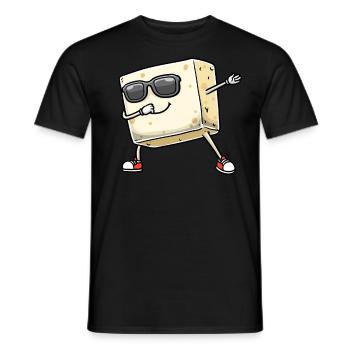 Tofu dansant pour les végétaliens et les amateurs de tofu - T-shirt homme - noir - Devant - AI Model Male 178 light (178cm)