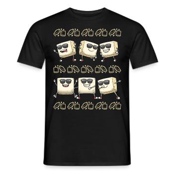 Tofu dansant pour les végétaliens et les amateurs de tofu - T-shirt homme - noir - Devant - AI Model Male 178 light (178cm)