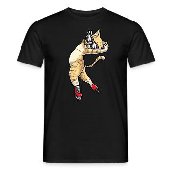 Figure Skating - Cat Figure Skating - Men's T-Shirt - black - Front - AI Model Male 178 light (178cm)