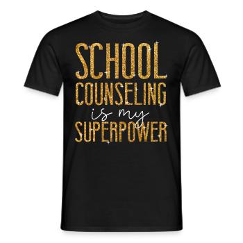 School Counselor School Counseling - Men's T-Shirt - black - Front - AI Model Male 178 light (178cm)