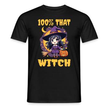 Halloween Hexen Kostüm Hexe Hexenbesen - Männer T-Shirt - Schwarz - Vorne - AI Model Male 178 light (178cm)