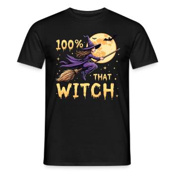 Halloween Hexen Kostüm Hexe Hexenbesen - Männer T-Shirt - Schwarz - Vorne - AI Model Male 178 light (178cm)