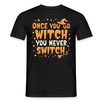 Costume de sorcière d’Halloween Balai de sorcière - T-shirt homme - noir - Devant - AI Model Male 178 light (178cm)