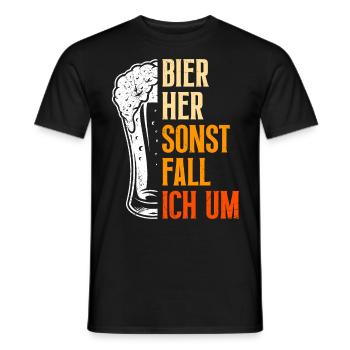 Bière ici ou je tombe - T-shirt homme - noir - Devant - AI Model Male 178 light (178cm)