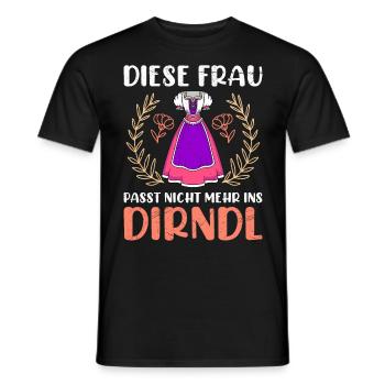 Dirndl zu klein Trachtenshirt Damen Trachten Dirndl - Men's T-Shirt - black - Front - AI Model Male 178 light (178cm)
