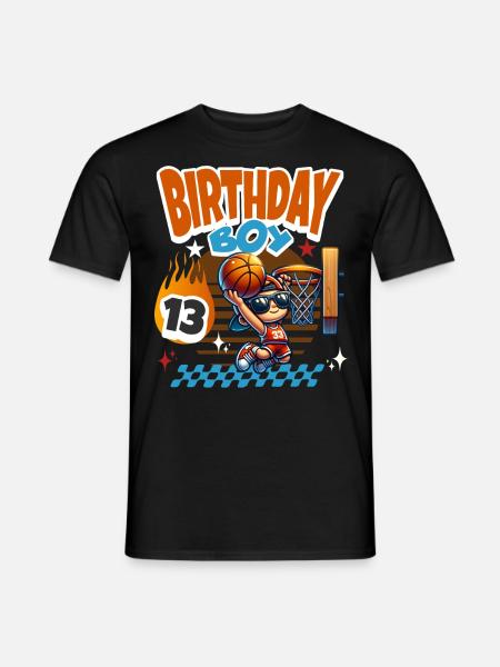 Pallacanestro 13° Compleanno - T-shirt uomo - nero