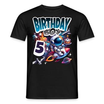 Astronaute 5e anniversaire Espace - T-shirt homme - noir - Devant - AI Model Male 178 light (178cm)