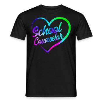 School Counselor Heart Watercolor - Männer T-Shirt - Schwarz - Vorne - AI Model Male 178 light (178cm)