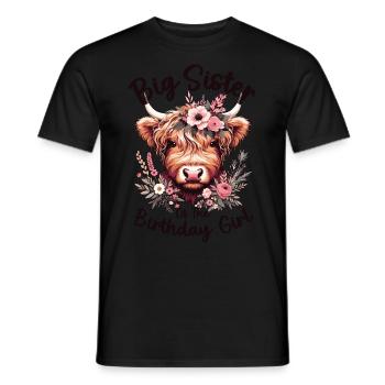 Big Sister Of The Birthday Girl - Men's T-Shirt - black - Front - AI Model Male 178 light (178cm)