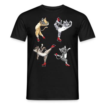 Figure Skating - Cat Figure Skating - Men's T-Shirt - black - Front - AI Model Male 178 light (178cm)