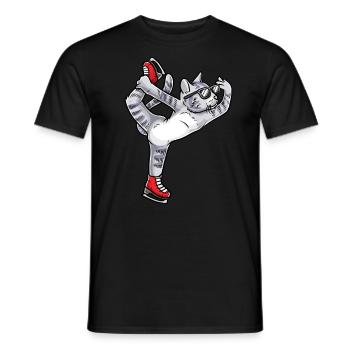Figure Skating - Cat Figure Skating - Men's T-Shirt - black - Front - AI Model Male 178 light (178cm)
