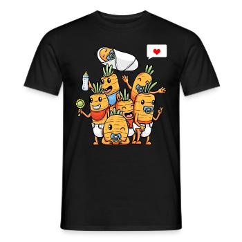 Drôles de carottes miniatures de légumes - T-shirt homme - noir - Devant - AI Model Male 178 light (178cm)