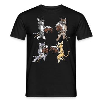 Lustiges Hobby Horsing Katze - Männer T-Shirt - Schwarz - Vorne - AI Model Male 178 light (178cm)