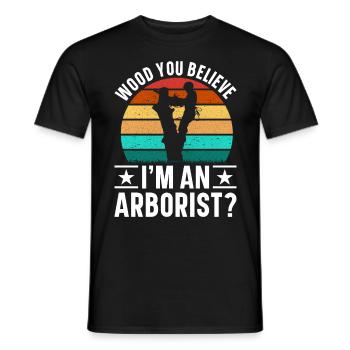 Arborist Baumpfleger Baumkletterer Baumklettern - Männer T-Shirt - Schwarz - Vorne - AI Model Male 178 light (178cm)