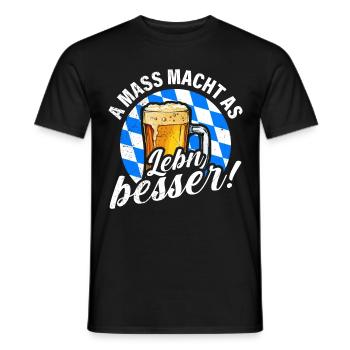 A Mass macht s Leben besser Bayern bayerisch - T-shirt homme - noir - Devant - AI Model Male 178 light (178cm)