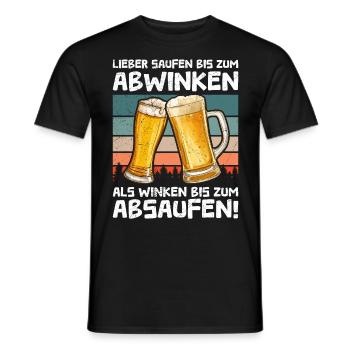 Funny Beer Drinker Saying Beer - Men's T-Shirt - black - Front - AI Model Male 178 light (178cm)