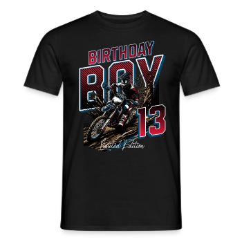 Motocross 13th Birthday - Men's T-Shirt - black - Front - AI Model Male 178 light (178cm)