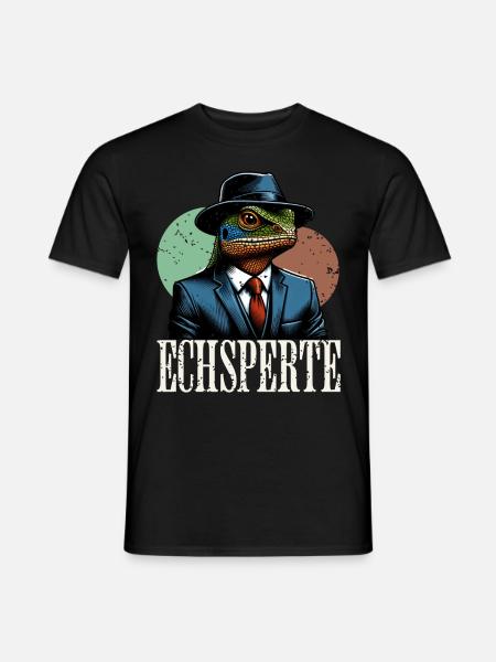 Echsperte Experte - Männer T-Shirt - Schwarz