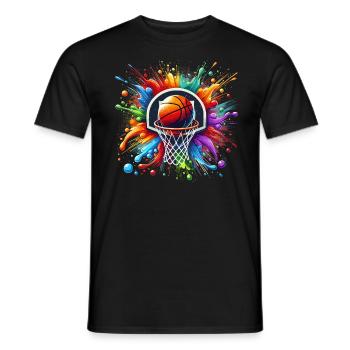 Basketball Basketball Player, Splash, Basketball Player - Men's T-Shirt - black - Front - AI Model Male 178 light (178cm)