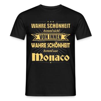 Wahre Schönheit kommt aus Monaco Design - Männer T-Shirt - Schwarz - Vorne - AI Model Male 178 light (178cm)