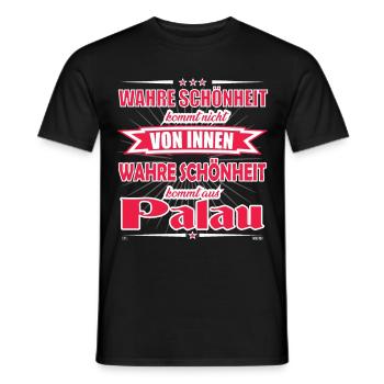 La vraie beauté vient de Palau Design - T-shirt homme - noir - Devant - AI Model Male 178 light (178cm)
