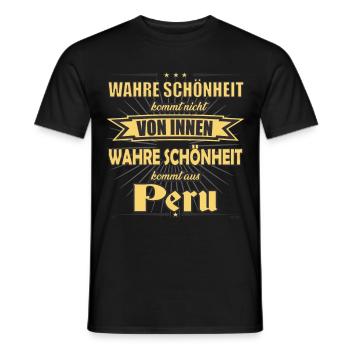 Wahre Schönheit kommt aus Peru Design - Männer T-Shirt - Schwarz - Vorne - AI Model Male 178 light (178cm)