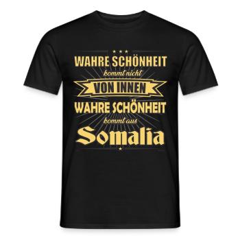 True beauty comes from Somalia design - Men's T-Shirt - black - Front - AI Model Male 178 light (178cm)