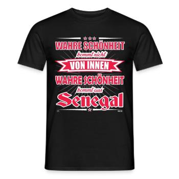 La vraie beauté vient du design sénégalais - T-shirt homme - noir - Devant - AI Model Male 178 light (178cm)