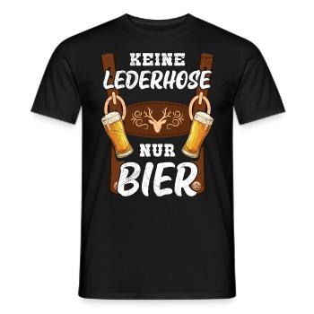 No Lederhosen, just beer, beer drinkers, Bavaria - Men's T-Shirt - black - Front - AI Model Male 178 light (178cm)