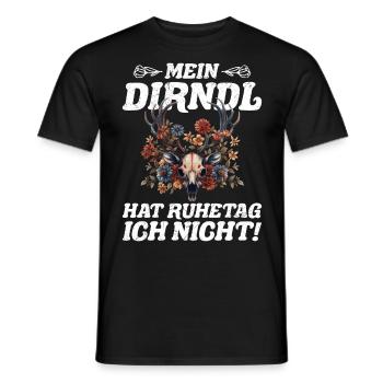 Heute ohne Dirndl Ersatz Dirndl Damen - Männer T-Shirt - Schwarz - Vorne - AI Model Male 178 light (178cm)