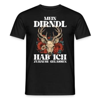 Mein Dirndl hab ich zuhause im Schrank gelassen - Männer T-Shirt - Schwarz - Vorne - AI Model Male 178 light (178cm)