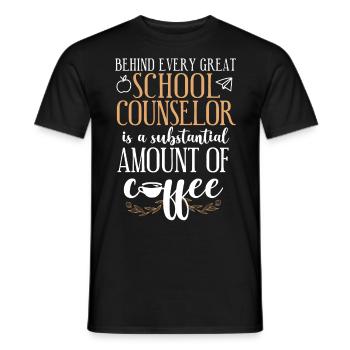School Counselor Coffee Behind - Männer T-Shirt - Schwarz - Vorne - AI Model Male 178 light (178cm)