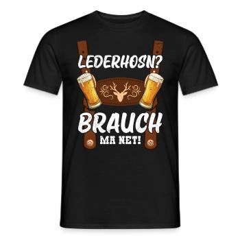 Aujourd’hui sans lederhosen Costume de remplacement hommes - T-shirt homme - noir - Devant - AI Model Male 178 light (178cm)