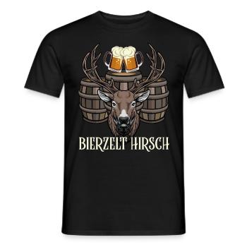 Tente à bière Hirsch - T-shirt homme - noir - Devant - AI Model Male 178 light (178cm)