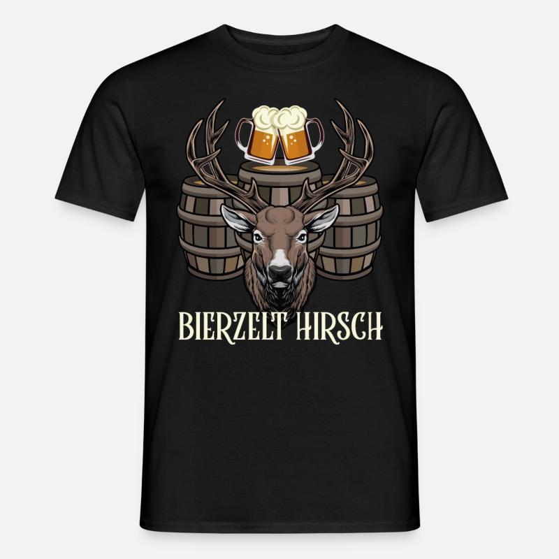 Bierzelt Hirsch - Männer T-Shirt - Schwarz