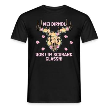 Mein Dirndl hob i im Schrank glassn - Männer T-Shirt - Schwarz - Vorne - AI Model Male 178 light (178cm)
