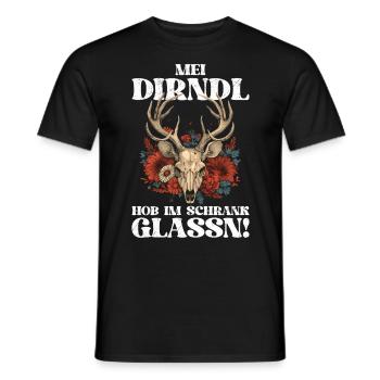 Mein Dirndl hob i im Schrank gelassen Damen - Männer T-Shirt - Schwarz - Vorne - AI Model Male 178 light (178cm)