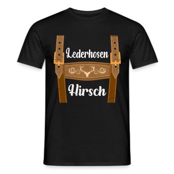 Bierzelt Hirsch mit Lederhosen Bayern - Männer T-Shirt - Schwarz - Vorne - AI Model Male 178 light (178cm)