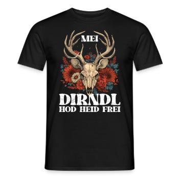 Mein Dirndl hat heute Frei Damen Tracht - Männer T-Shirt - Schwarz - Vorne - AI Model Male 178 light (178cm)