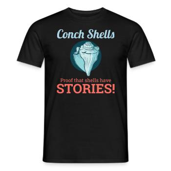 Conch Seashells Collector Beachcomber Sea Shell - Men's T-Shirt - black - Front - AI Model Male 178 light (178cm)