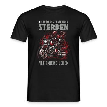 Biker Knight Design Better Die Standing - Men's T-Shirt - black - Front - AI Model Male 178 light (178cm)