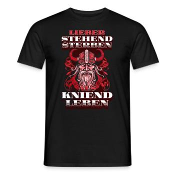 Böse Bub Wikinger Lieber stehend sterben - Männer T-Shirt - Schwarz - Vorne - AI Model Male 178 light (178cm)