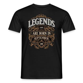 1995 Septembre Naissance Anniversaire Année de naissance - T-shirt homme - noir - Devant - AI Model Male 178 light (178cm)