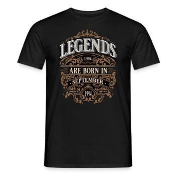 1994 Septembre Naissance Anniversaire Année de naissance - T-shirt homme - noir - Devant - AI Model Male 178 light (178cm)